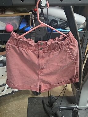 Universal Thread High-Waist Paperbag Shorts in Dusty Rose